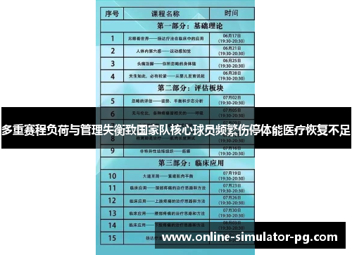 多重赛程负荷与管理失衡致国家队核心球员频繁伤停体能医疗恢复不足